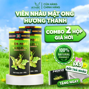 (COMBO 2 HỘP) Viên nhàu mật ong Noni Pill Hương Thanh chính hãng chiết xuất từ trái nhàu noni chín nguyên chất và mật ong Hộp 500g