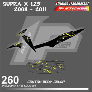 SUPRA X125 2008-2011 (COD) STIKER STRIPING MOTOR HONDA SUPRA X125 HOLOGRAM DAN TRANSPARAN