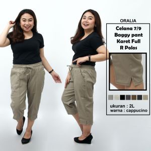 Celana jumbo karet full R polos / baggy pant jumbo / celana panjang model