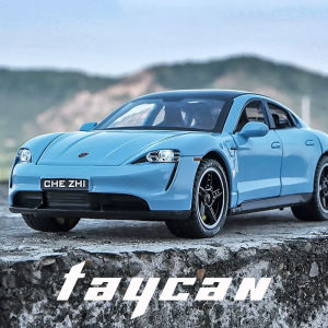 【RUM】1:32 Scale Porsche Taycan Alloy Car Model Light & Sound Effect Diecast Car Toys for Boys Birthday Gift Kids Toys Car Collection