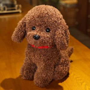 QUINT Thú nhồi bông Đồ chơi cho chó bằng vải nhung lông Búp bê cún con Thực tế Búp bê Poodle nhồi bông Đồ chơi trẻ em Dễ thương Mô phỏng chó sang trọng Quà sinh nhật