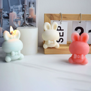 แม่พิมพ์ซิลิโคนรูปกระต่าย3D แม่พิมพ์รูปหล่อเรซินอีสเตอร์สำหรับทำ DIY ปูนงานฝีมือดินเหนียวตกแต่งบ้าน