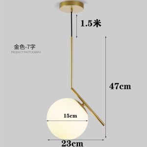 SXH Minimalist and unique round glass pendant light popular in online fashion stores restaurants bars and bedroom headboards single-head light luxury Nordic style