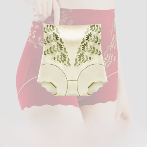 Womens Postpartum Body Shaping Pants Three-In-One Hip-Lifting Body Lace Side Pants Antibacterial Breathable Plus Size