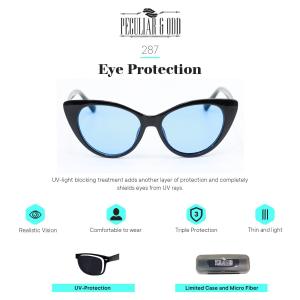 Peculiar Cat Eye Styled AURORA Oversized Sunglasses in Flash Lens Eyewear Shades- Peculiar and Odd Collection / Sunglass for Men or Sunglass for Women / Fashion Eyewear Non Graded Lens