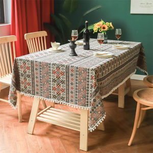 Imitation Cotton Linen Table Cloth Water Wave Jacquard Tablecloth Rectangular Tablecloth