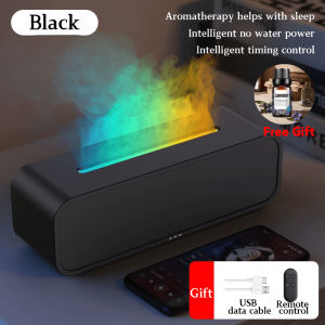 【Free Gift】7 Color Flame Fireplace Humidifier with Remote Control for Home Silent Air Humidifier Aromatherapy New Product Simulation