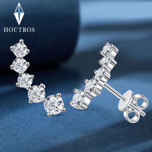 Real D Color Moissanite Diamond Earrings GRA Certified 925 Sterling Silver Sparkling Smile Stud Earrings for Women Jewelry Gift2026