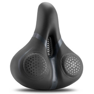 ROCKBROS Bike Saddle Bright Reflective PU Shockproof Bicycle Saddle Comfortable Non-Slip Leather Cushion Soft Cycling Accessory