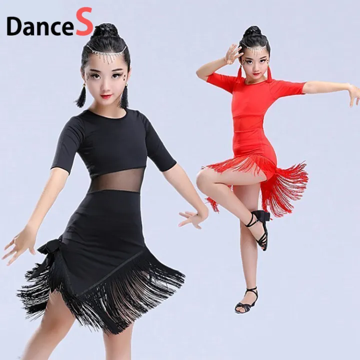 New Latin Dance Dress Fringe Latin Dance Clothes Salsa Costume Black Red  Ballroom Tango Dresses For Sale Girls Lazada PH