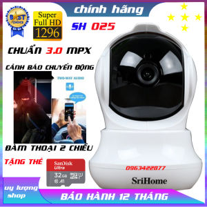 <Tặng thẻ xịn 32>Camera ip wifi Srihome 020 3.0mpx hình ảnh sắc nét cảm biến AI góc quay rộng đàm thoại 2 chiều