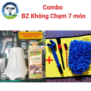 Combo Bình Bọt Tuyết + Nước Rửa Xe BZ Không Chạm Kèm Dụng Cụ Rửa Xe (Khăn Lau Xe Bao Tay Rửa Xe Bộ Cọ)
