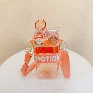 Student cup Cute cup Large capacity sippy cup Portable childrens double drink cup outdoor cup