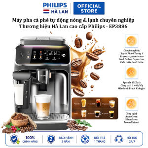 Máy pha cà phê tự động 6 loại đồ uống nóng và lạnh chuyên nghiệp thương hiệu Hà Lan Philips EP3886 Series 3800 Ultra - Bảo Hành 2 Năm