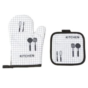 Cooking Baking Gloves Oven Mitts Microwave Oven Gloves Home Kitchen Tool Potholder Pad for Cooking Baking Grilling