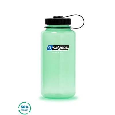 Nalgene 32oz Wide Mouth Water Bottle | Lifetime Warranty 1L Leakproof BPA FREE Tritan Perfect For Camping Sports Cycling