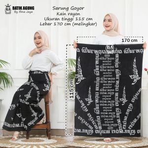 Sarung Batik Rayon Print Motif HC Keris | Monochrome