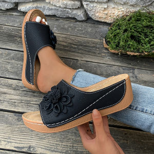 [Free Shipping] New Spring And Summer Collection: WomenS Wedge-Heeled Open-Toe Fish-Mouth Sandals Available In Larger Sizes
