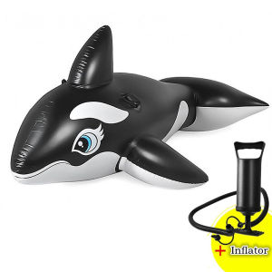 แหวนว่ายน้ำขนาดใหญ่น้ำของเล่นเป่าลม Dolphin Black Whale Big Shark Surfing Equipment For Adults And Children