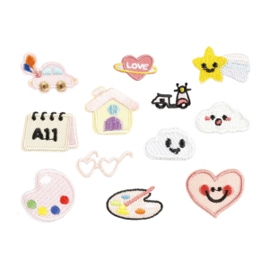 12 Pcs Lovely House Sew On/Iron On Patches Cloud Embroidered Patches Heart Sewing Patches Applique Patches for Bag