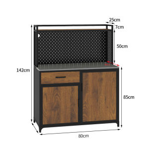 Industrial Style Iron Art Sideboard Cabinet Wall-Mounted Integrated Storage Cabinet Coffee hine Cabinet Tea Cabinet Organizer Cabinet Living Room Storage Cabinet