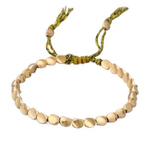 FLECI Buddha Tibetan Copper Beads Healing Luck Bracelet Gold Ball Wealth and Prosperity Couple Bracelet Unique Design Good Luck Abundance Money Bracelet For Women Men