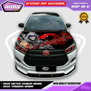 KAP01-STIKER KAP MESIN AVANZA SWIFT BRIO AGYA SEDAN-STIKER TURBO ONE PIACE LUFFY AYLA JAZZ
