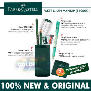 Faber Castell PAKET UJIAN STANDAR / PAKET BELAJAR ONLINE Peralatan Sekolah Alat Tulis Pensil 2B Stylus Pen Pulpen Pengaris Penghapus Serutan - 1Paket