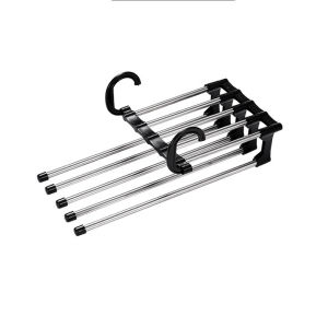 【5-in-1】Creative Pants Hanger Organizer Stainless Steel Multifunctional Clothes Hanger Trouser Racks Closet Space Saving Rack