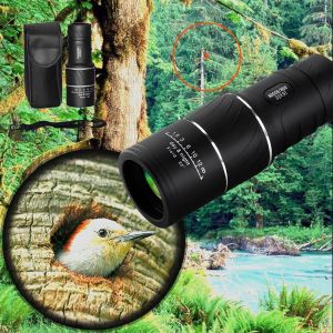 [Local Delivery ] 16x52 HD 1000m Low Light Level Night Vision Black High-Definition High-Power Portable Monocular Telescope