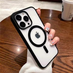 ลูกอมสีชายแดนใส เคส เคสไอโฟน for iphone15 14 13 12 11 pro promax plus แม่เหล็กล้างโทรศัพท์ปลอกแฟชั่นที่เรียบง่ายโทรศัพท์ปกเชลล์ผู้ขายชั้นนำ#ip23