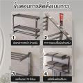 ราวแขวนผ้าขนหนู ชั้นวางของในห้องน้ำ ราวตากผ้าในห้องน้ำ 2/3ชั้น ไม่เป็นสนิม วิธีการติดตั้งสองวิธี รับน้ำหนักได้ดี วัสดุหนา อเนกประสงค์. 
