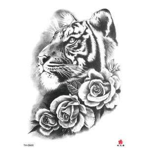 11.11 Flower arm tattoo sticker manufacturer spot wholesale waterproof tiger lion leopard bird tattoo sticker cross-border supply h261010