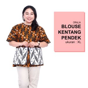 Blouse Big Size Wanita Atasan Batik Lengkap L-XL-2L-3L-4L-5L-6L-7L Model Blus Jumbo Seragam Batik / Atasan Formal Kantor Wanita Big Size / Atasan Batik LD 140 Wanita