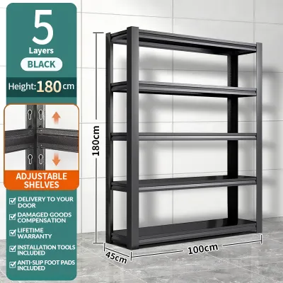 【Overall Bracket】Metal Boltless Storage Shelf Rack Adjustable Shelves Warehouse Storeroom Storage Rack Store Room Boltless Metal Rack Shelf Boltless Metal Shelf Rack Shelves Rack Storage Adjustable Shelf 置物架 仓库货架 货架 Heavy Duty Shelf Rack