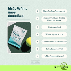 SEED n SOUL โปรตีนจากพืช รส ดาร์กช็อกโกแลต (แบบซอง) โปรตีนสูง 31g ไม่มีนม ไม่มีถั่วเหลือง เจ วีแกน