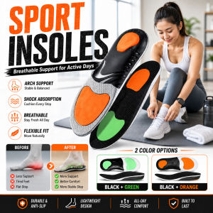 [Shock Absorbing Comfort] Arch Savior Breathable Insoles Sports Shoe Inserts Arch Support Cushion Insole Running Walking Training Fitness Foot Comfort Men Women