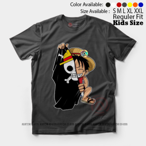Baju Kaos Atasan Anak Laki - Laki Agatchi Motif One Piece Monkey D Luffy V2
