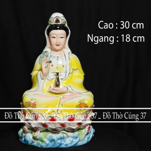 [ Cao 30 cm  Nhiều Màu ] TƯỢNG  QUAN ÂM BỒ TÁT  -  CHẤT LIỆU MEN SỨ