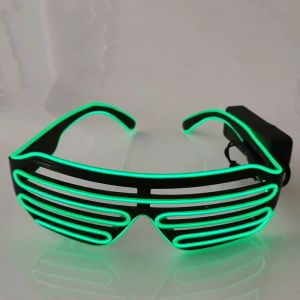 EL Wire LED Neon Glasses – Glowing Light-Up Party Sunglasses for Christmas Festivals & Events Lampu Cermin Mata