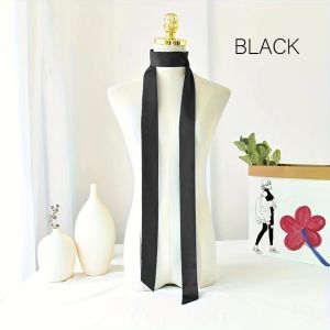 200cm Silk Scarf Solid Color Long Ribbon Neck Tie Girl Ponytail Hair Rope for Women Bag Ribbon Headbands Choker Decorative Accessories Women Narrow Long Scarf Solid Color Chiffon Silk Rubber Red Tie Black Bag Ribbon Headbands Choker Streamer Fashion