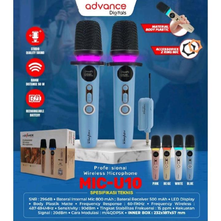 Advance Microphone MIC-U10 Professional Wireless Microphone - Garansi ...