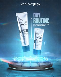 MS GLOW MEN Paket SKincare Wajah Pria - Sabun Pembersih Wajah Facial Wash - Serum Glowing Untuk Pria dan Crem Pencerah Wajah Original