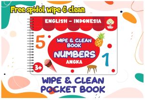 WIPE AND CLEAN POCKET BOOK SERIES / BUKU EDUKASI ANAK BISA DITULIS DAN DIHAPUS / BUKU EDUKASI ANAK BAHASA INGGRIS INDONESIA FREE SPIDOL / BUKU ANAK ANAK 2 BAHASA