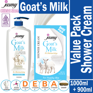 Value pack 1L Shower cream + Refill 900ml sabun cair body wash Jasmy dari Malaysia