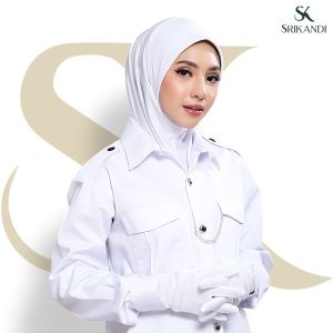 TudungSiComel Tudung Srikandi PUTIH - Polis Trafik (Putih Mutiara/Putih Nila)