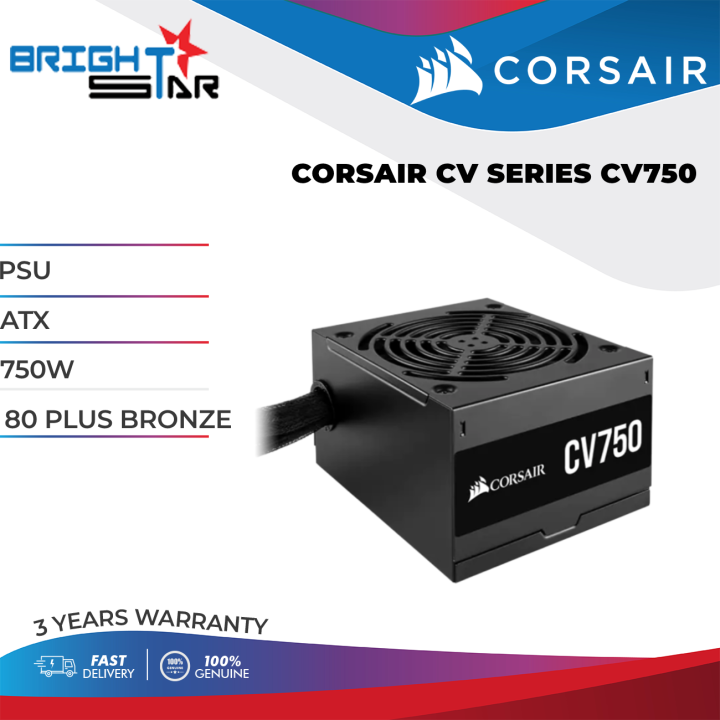 POWER SUPPLY UNIT CORSAIR CV SERIES CV750 / ATX / 750W / 80 PLUS BRONZE ...