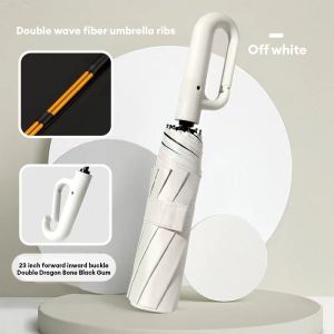 Payung lipat payung bersaiz besar payung automatik sepenuhnya payung getah hitam tebal cincin teduh reka bentuk gesper UPF50+自动雨伞