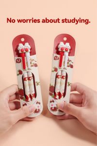 SPARROW Pen 1 Pasang / Sharing Pen / Pen Karakter Lucu Cantik RABBIT STRAWBERRY (8082)