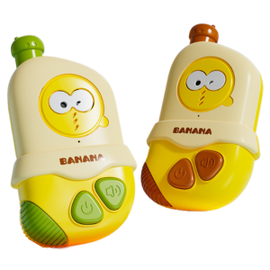 MINIAU 2Pcs Banana Kids Walkie Talkie Toys Cartoon Car Styling Portable Wireless Walkie-Talkies Educational Toy Transceiver Parent-child Intercom Machine Boy/Girl